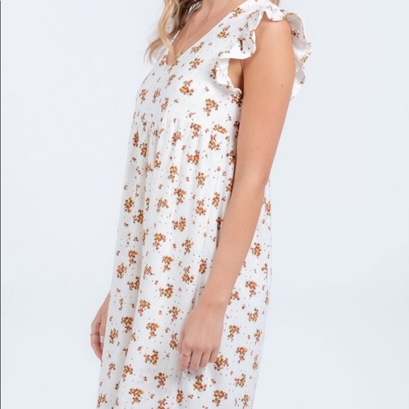 FINAL PRICE Everly Floral Eyelet Ivory Dress - Picture 3 of 6